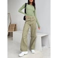 thumbnail image 4 of ORUYROP T-Shirts à Manches Longues pour Femmes Mode Automne 2023 Crop Tops Basiques Ajustés Y2K, 4 of 5