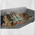 thumbnail image 6 of Barn Wood Wagon Wheel Soft Flannel Fleece Throw Blanket, Country House in Ecuador Red Wall Window Summer Flowers Straw Roof, Cozy Plush for Indoor and Outdoor Use, 70" x 90", Multicolor, by Ambesonne, 6 of 6