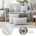thumbnail image 6 of Outdoor Pillow Covers Boho Black Geometric Dots on White Waterproof Pillow Cases 18x18 Set of 2, Modern Simplistic Style Throw Pillow Cover Pillowcase for Patio Balcony Couch Garden, 6 of 9