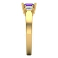 thumbnail image 3 of Three-Stone Engagement Ring for Women - 1.11ct Natural Amethyst in 14K Yellow Gold Promise Ring, 3 of 6