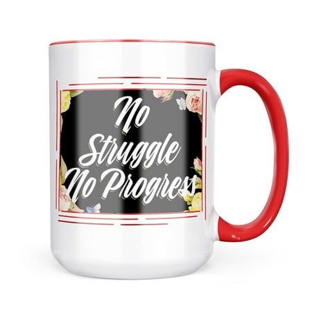 

Neonblond Floral Border No Struggle No Progress Mug gift for Coffee Tea lovers