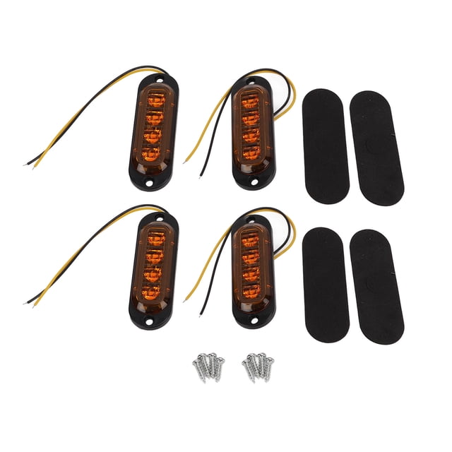 Luz Estroboscópica Para Automóvil, Fácil Instalación IP65 A Prueba De Agua 3000K Luces Laterales Para Camiones 4 LED Hermosa Práctica Para Remolques Para Automóviles Para