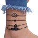 thumbnail image 4 of Pulseras ajustables Jumpingount 4 Uds corazón negro hojas de loto accesorio para el ocio, 4 of 6