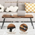 thumbnail image 5 of Flycity No Assembly Mini Folding Coffee Table, Leg Latches Portable Sturdy Floor Table Desk for Sitting on the Floor, Low Coffee Table for Living Room, Home, Office, Rustic Brown, 31.5"x15.75"x14.37", 5 of 9