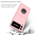 thumbnail image 3 of Compatible with Galaxy Z Flip 3 Case with Ring Grip Anti-Drop, Allytech Ultra Slim Matte PC All-Inclusive Protection Finger Ring Holder Car Mount Supported Stand Case for Samsung Z Flip3 2021, Pink, 3 of 9