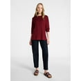 thumbnail image 2 of Time and Tru Women's French Terry Tunic Top with Long Sleeves, Sizes XS-XXXL, 2 of 6