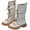 Beige, variant on High-Top Boots for Girls, Low Heel Zipper Knee High Rhinestones Princess Long Boots Beige 8.5 Little Kids