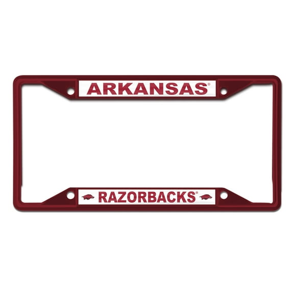 NCAA Arkansas Team Colored Small Over Small License Plate Frame