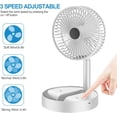 thumbnail image 3 of (2 piezas) Viento de 3 velocidades Altamente elástico Viento natural simulado Ajuste de 180 ° Alimentado por batería o alimentado por USB Escritorio para el hogar Dormitorio Mini ventilador, 3 of 5
