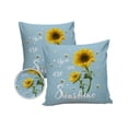 thumbnail image 2 of Outdoor Throw Pillow Cover Sunflower with Sunshine Text Waterproof Cushion Covers 2 Pack Farm Bees Floral on Blue Pillow Cases Home Decoration for Patio Garden Couch Sofa, 2 of 7