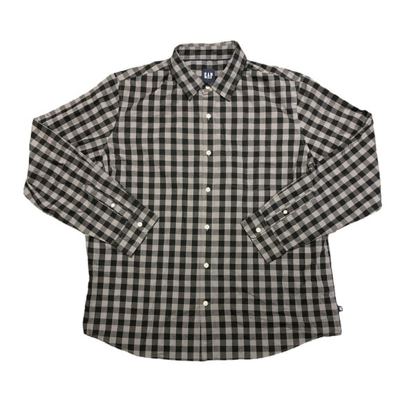 Gap Men's Long Sleeve Woven Shirt (Willow Plaid, XL)