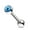 BLUE, variant on 14GA Snake Eye Inlaid Ball 316L Surgical Steel Barbell Body Piercing Jewelry