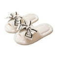 thumbnail image 4 of Taqqpue Women's Open-Toe Bow Slippers with Memory Foam Indoor House Non-Slip Sole Fuzzy Solid Color House Slippers Christmas Birthday Gifts for Women Mom, 4 of 4