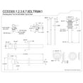 thumbnail image 5 of Kingston Brass CC53301DLTRMK1 Plumbing Sink Trim Kit with Bottle Trap and Drain (No Overflow), Polished Chrome, 5 of 5