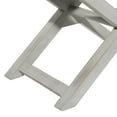 thumbnail image 6 of DecMode Farmhouse Pine Weave Patterned Rectangular Stool with Black Seat and White Distressed Finish, 23"W x 20"H, 6 of 9