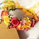 thumbnail image 1 of Diadema navideña de terciopelo con rosas | Corona de flores multicolores con lazo ajustable | Tocado elegante para bodas, damas de honor y fiestas de niñas de las flores, 1 of 6