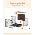 thumbnail image 5 of 32.5 inch Wooden Dog Crate Furniture,Double-Doors Kennel Indoor with Tray,End Table Dog Crate for Medium Dogs,32.5"L x 21.9"W x 25.2"H, 5 of 6
