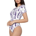 thumbnail image 3 of Picia Lavender Flowers Womens One Piece Swimsuits Modest Tummy Control Bathing Suits Lace Up Slimming Swim Suit-XX-Large, 3 of 9