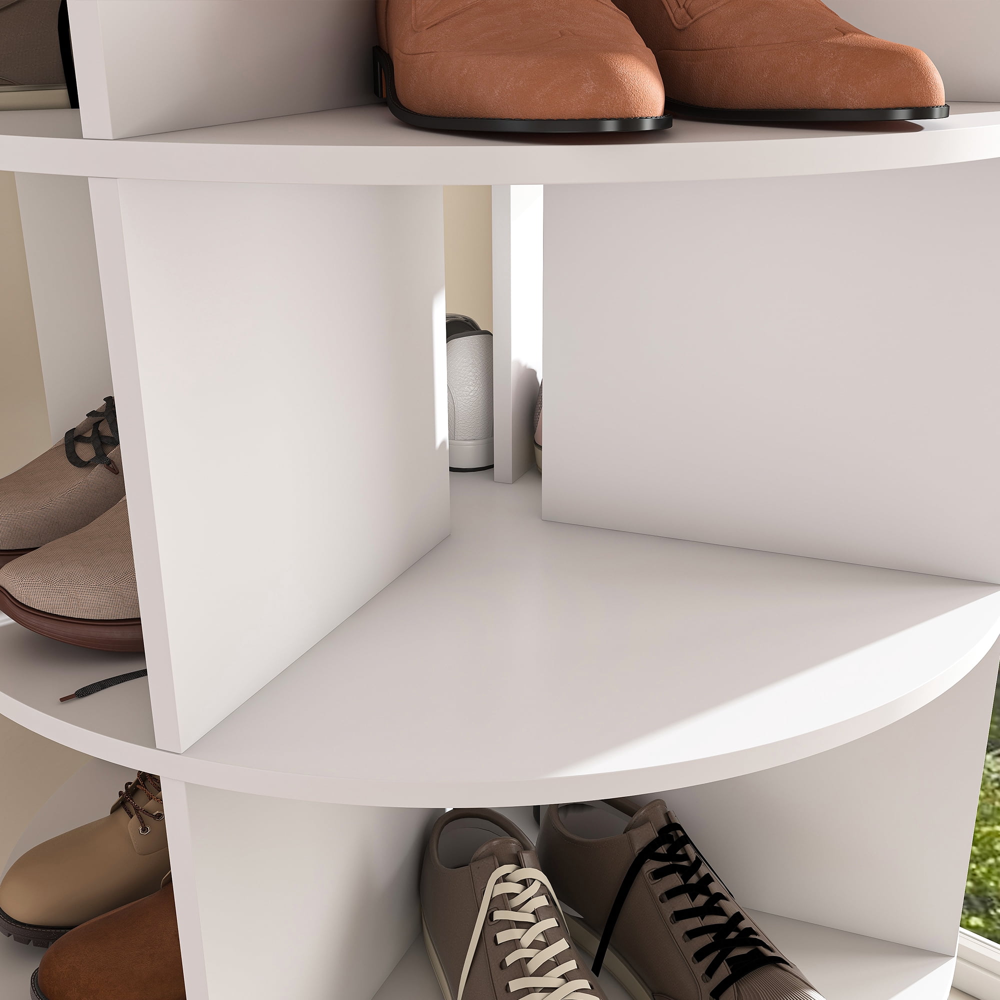 Miniyam 6-Tier Rotating Shoe Rack, Holds 24 Pairs, Space-Saving Design for Shoes & Accessories