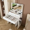 thumbnail image 4 of Modern Makeup Vanity Table Set with Power Outlet and Adjustable Lighting White, 4 of 11