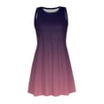 thumbnail image 4 of B91xZ Robes Décontractées pour Femmes Sans Manches Imprimé Floral Rétro Col en V à Franges Robes Midi Bohémiennes, Violet m, 4 of 4