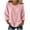 Pink, variant on Diufon Womens Crinkle Gauze Blouse 3/4 Sleeve Round Neck Casual Loose Tops Solid Color Summer Tunic Shirts