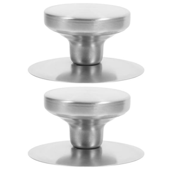Mutmorningal 2pcs Stainless Steel Pan Lid Handle Universal Pot Lid Knob Replacement Cookware Pan Lid Holding Knobs