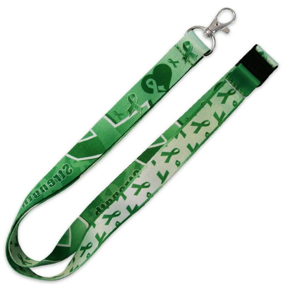 PinMart's Green Awareness Ribbon Hope Strength Courage Lanyard w/ Safety Release