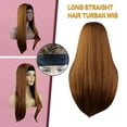 thumbnail image 2 of Brown Straight Hair Bandana Wig Hair Band Wig Headgear Women Wig, 2 of 5
