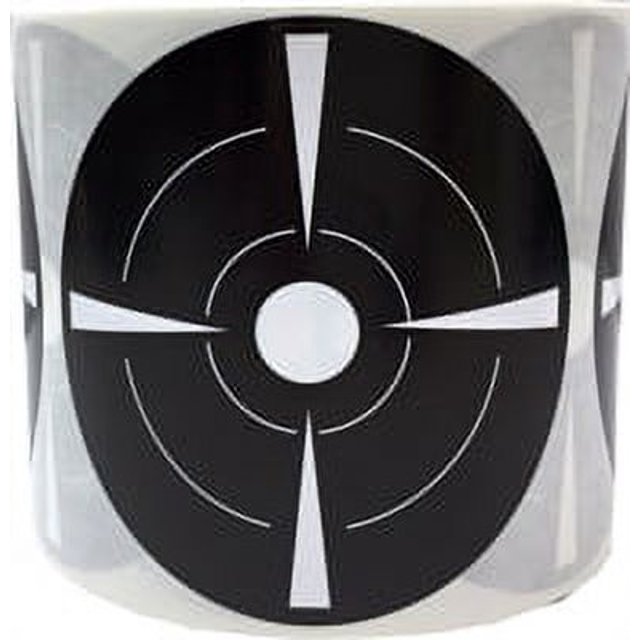 Noir avec des Autocollants de Collet de Cible Blanc 3" Pouces Ronds 100 Pack