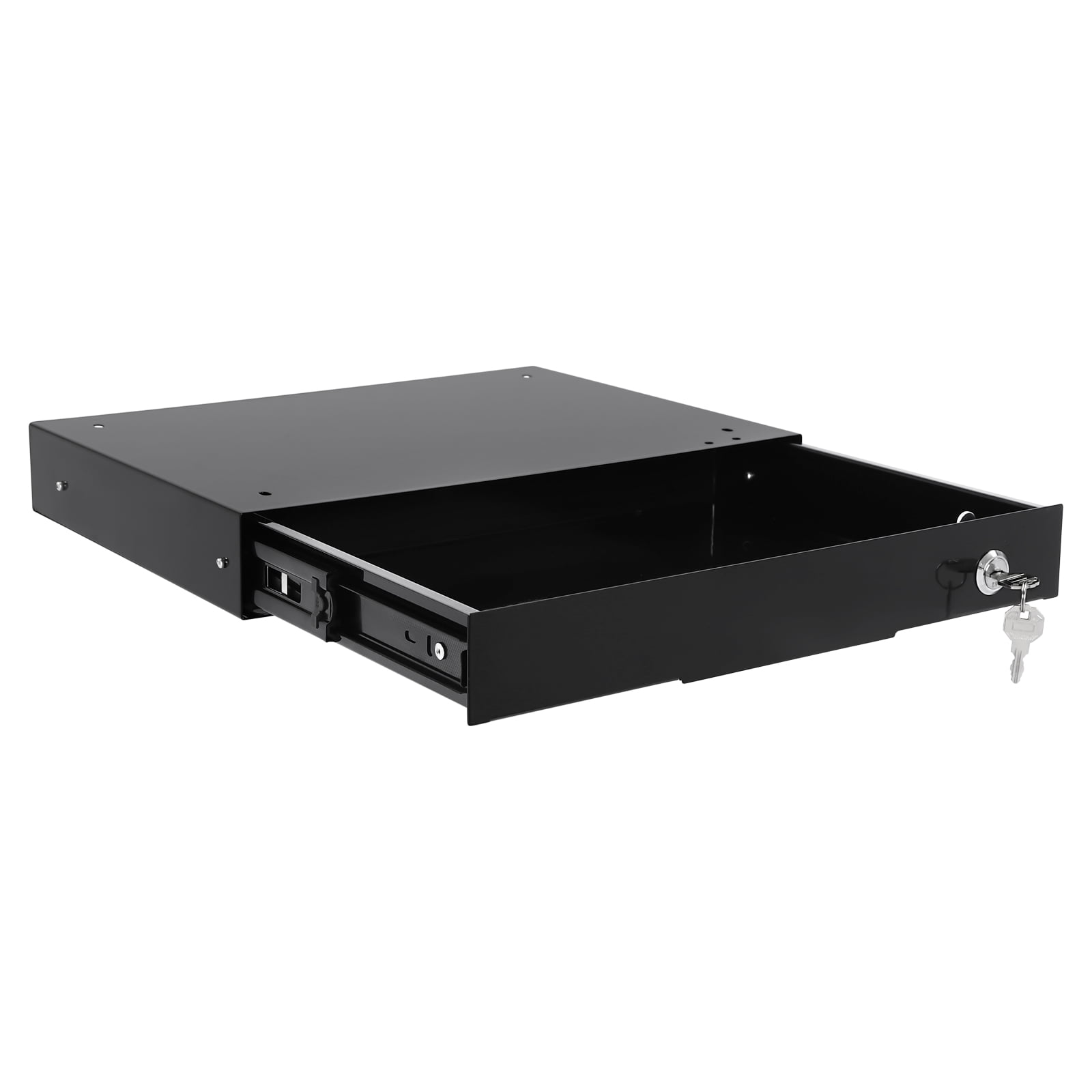 Black Iron Under Desk Mounted Sliding Pull-out Drawer, Modern Drawer Storage Organizer, Pull-out Drawer