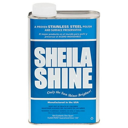 Shine Water - Stainless Steel Cleaner and Polish 1 Quart Can Sold Indivdually, Removes greasy film and water marks. By Sheila Shine