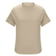 thumbnail image 2 of Juslio Fashion Shirts for Women Short Sleeve Casual Solid Color Crewneck Blouses Tops S, 2 of 9