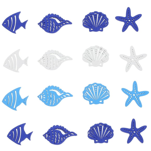 50 recortes de madera náuticos, artesanías costeras de madera, recortes con temática oceánica, adornos de madera oceánica, adornos para casas de playa, decoración para fiestas en el mar.