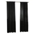 thumbnail image 1 of 1pc Pure Satin Window Curtain Room Half Shading Drape Curtains (Black), 1 of 4
