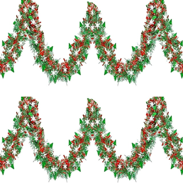SDNall Décorations de Sapin de Noël, Sapin de Noël Blanc, Ruban de Sapin de Noël, Rouleaux Décoratifs de Noël Flocon de Neige Blanc Rubans de Sapin de Noël