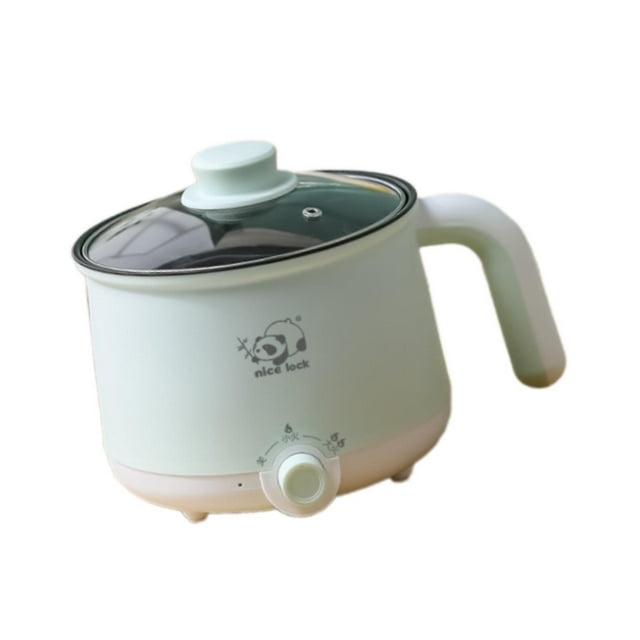 Luzkey Electric Cooking Pot Mini Travel Cooker Multipurpose Stainless Steel 2 Gear Electric Rice Cooker Raman Cooker for Oatmeal Fry without steamer