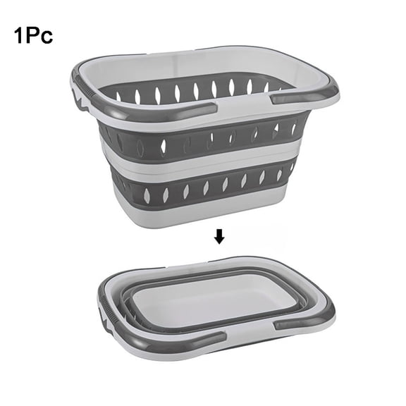 Foldable Collapsible Laundry Basket with Handles Oval Tub Portable Space Saving Washing Hamper for Home Bathroom
