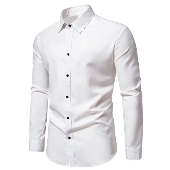 cllios Men's Dress Shirts 2024 Business Casual Long Sleeve T-Shirts Wrinkle-Free Formal Shirt Regular Fit Button Down Shirt Basic Solid Work Tee Shirts