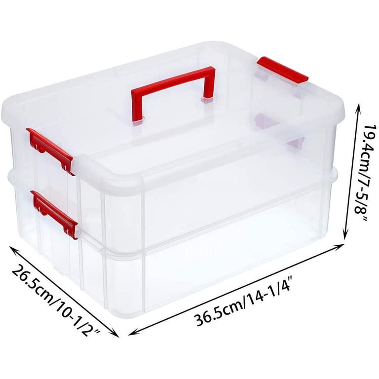 2 Layer Stack & Carry Box, Plastic Multipurpose Portable Storage ...