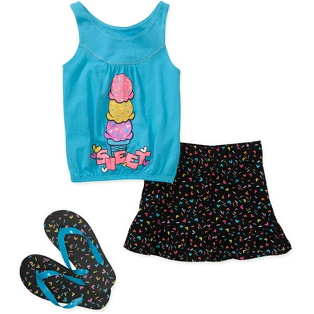 Faded Glory - Girls' 3 Piece Tank, Scoot
