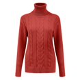 thumbnail image 4 of Women's Pullover Sweater Warm Stylish Turtleneck Long Sleeve Casual Pullover for Fall Winter Fashion, 4 of 5