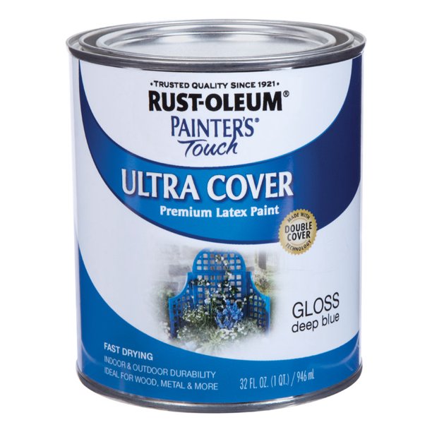 RustOleum Paint Latex Indoor / Outdoor Gloss Blue Qt Pack of 2