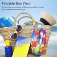 thumbnail image 4 of Women Straw Panama Hat Travel Fedora Beach Sun Hat Summer Wide Brim Straw Roll up Hat UPF 50+, 4 of 5