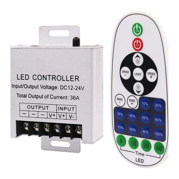 NATEFEMIN DC12-24V Remote Dimmer for Single Color LED Strip Lights, Wireless Remote LED Controller