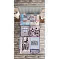 thumbnail image 3 of Ambesonne Paris Quilted Bedspread Set 2 Pcs, Eiffel Tower Love Letter, Twin Size, Multicolor, 3 of 3