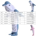 thumbnail image 3 of larppty Adult Christmas Gifts,Dolphin Blanket Onesie Hoodie,Wearable Blanket Onesie Costume Soft Cozy Flannel Animals Sleeping Bag, 3 of 7