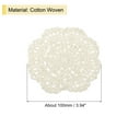 thumbnail image 2 of Uxcell 4Pcs Crochet Doilies 3.94" Cotton Woven Fabric Coasters, Round Handmade Coasters with Floral Beige, 2 of 5