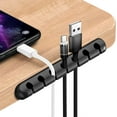 thumbnail image 3 of 5 Pieces Cable Holder Clip (White, Excluding Data Cables), Cable Management Jumper Organizer Desktop USB Charging Cable Mouse Cable Wire PC Desktop Home Organizer Silicone Sticker, 3 of 5