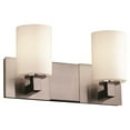 thumbnail image 2 of Group Fusion Modular 2-light Brushed Nickel Bath Bar, Opal Cylinder - Flat Rim Shade, 2 of 2